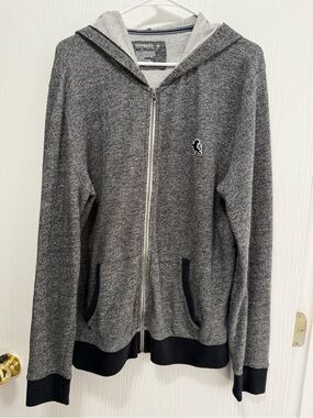 Express Men's Heather Gray Full-Zip Hoodie Size Large